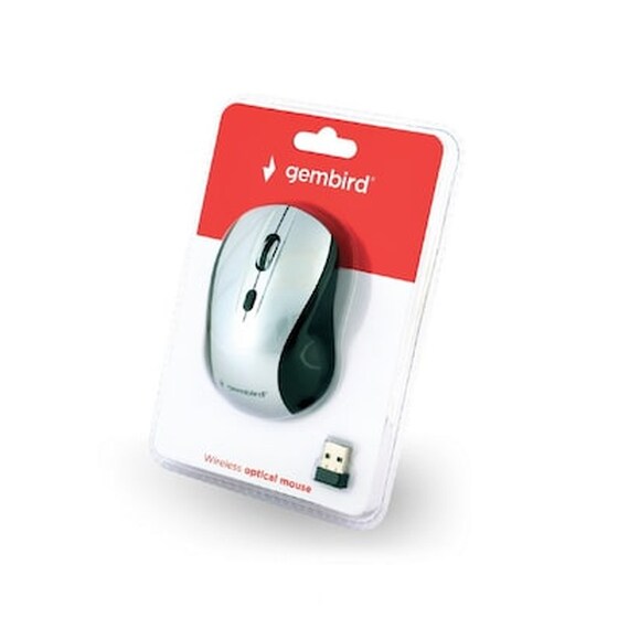 Gembird Wireless Optical Mouse Black Silver image 1