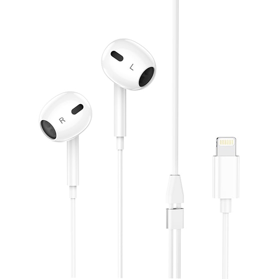 Ακουστικά Handsfree LAMTECH με μικρόφωνο Lightning - White image 2