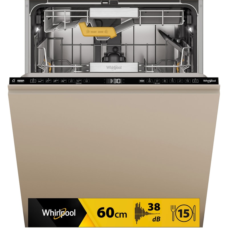 WHIRLPOOL WH8IA15AM3TUS0 για 15 Σερβίτσια Μαύρο Εντοιχιζόμενο Πλυντήριο Πιάτων