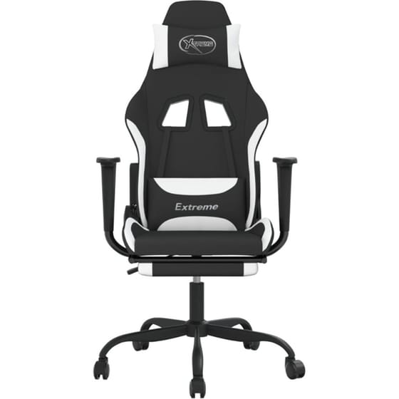 Καρέκλα Gaming VIDAXL 345488 με Υποπόδιο - Μαύρο image 1