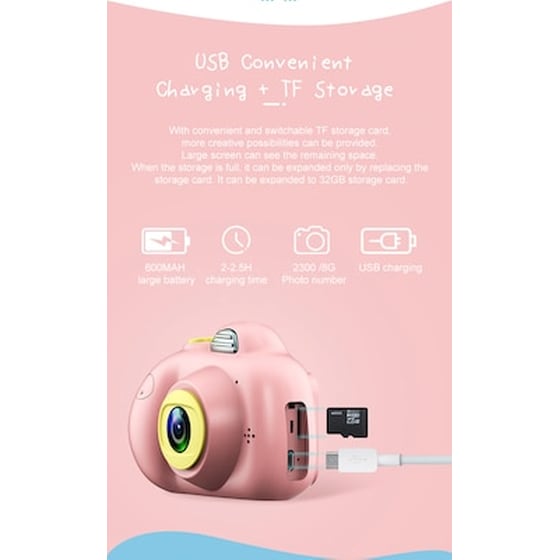 Παιδική Φωτογραφική Μηχανή 8mp Με Διπλό Φακό - Oem Κοκκινο image 2