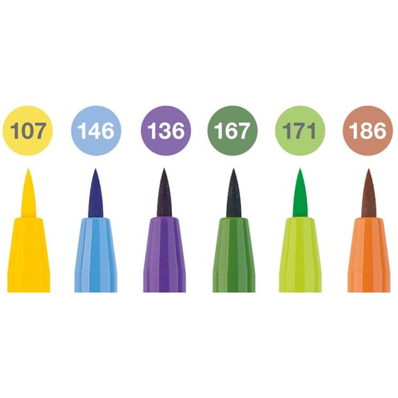 Μαρκαδόροι Faber Castell Σετ Ζωφραφικής&nbsp;Pitt&nbsp;Arist&nbsp;Pen&nbsp;Summer 6 Τεμάχια image 2