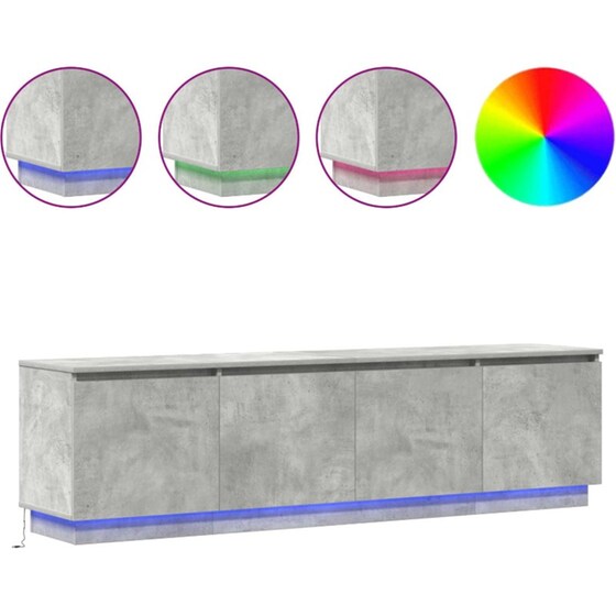 Έπιπλο Τηλεόρασης VidaXL με LED 180 x 38 x 49 cm - Γκρι Σκυροδέματος image 3