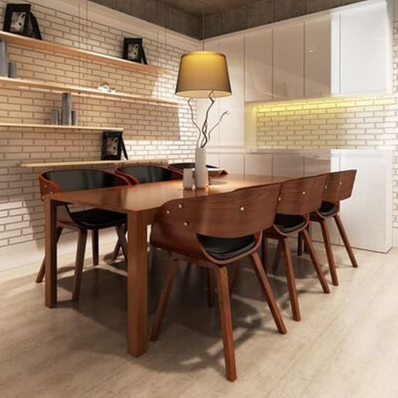 Καρέκλες Τραπεζαρίας Vidaxl από Συνθετικό Δέρμα 6 Τμχ - Καφέ image 1