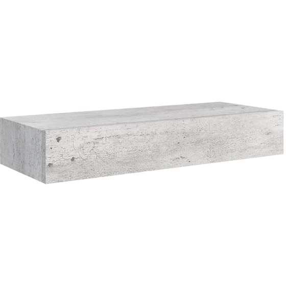 Ράφια Τοίχου VidaXL με Συρτάρι από MDF 60x23.5x10 cm 2 Τμχ - Γκρι image 2