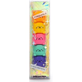 Μαρκαδόρος Υπογράμμισης Dream Pop Stackable Teddy Bear (4 Τεμάχια)