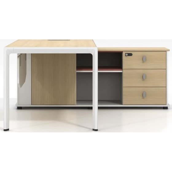 Γραφείο 24Mall Posi 160x160x75cm Beech Λευκό C532483 image 1