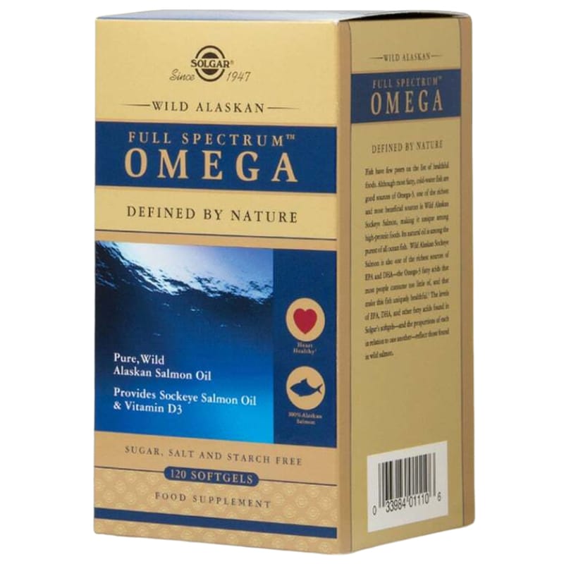 Λιπαρά Οξέα Solgar Wild Alaskan Full Spectrum Omega - 120 μαλακές κάψουλες