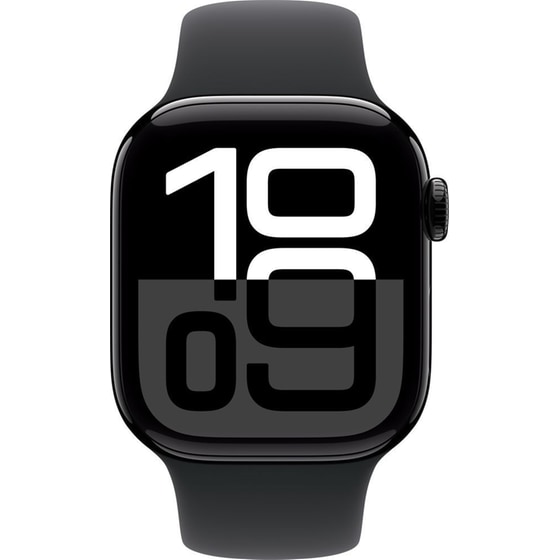 Apple Watch Series 10 GPS + Cellular 42mm Jet Black Aluminum Case with Black Sport Band - S/M image 1
