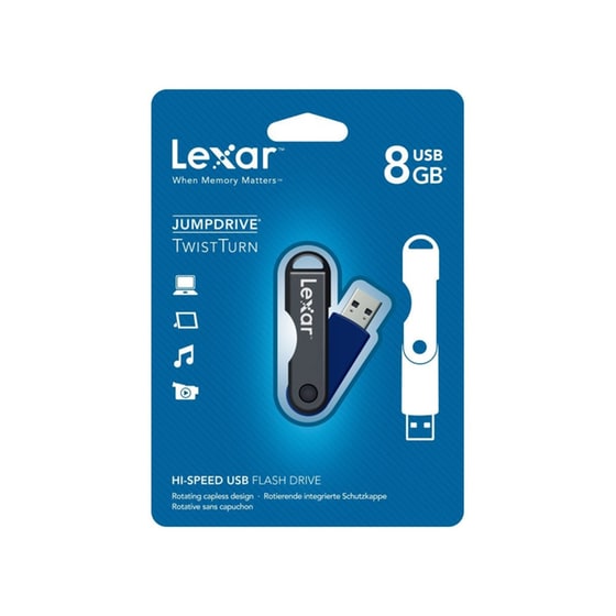 USB stick Lexar Twist Turn 8GB 2.0 Μπλε image 1