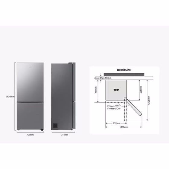 SAMSUNG RB50DG602ES9EF No Frost 508 Lt Ασημί Μεταλλικό Ψυγειοκαταψύκτης image 8