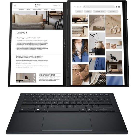 Asus Zenbook Duo OLED UX8406CA-OLED-PZ068X 14" 3K OLED (Core Ultra 9-285H/32GB/2TB SSD/Arc Graphics/Win11Pro) Laptop image 6