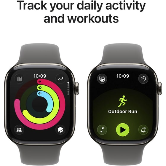 Apple Watch Series 11 GPS + Cellular 46mm Natural Titanium Case with Stone Grey Sport Band - M/L image 3