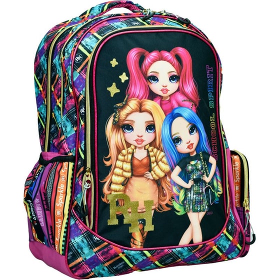 Τσάντα Πλάτης Δημοτικού Gim Rainbow High Glitter image 0