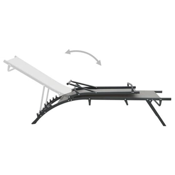 Σετ Ξαπλώστρα Παραλίας VidaXL 2 τμχ από Textilene & Ατσάλι 180,5x53x32,5 cm - Γκρι image 4