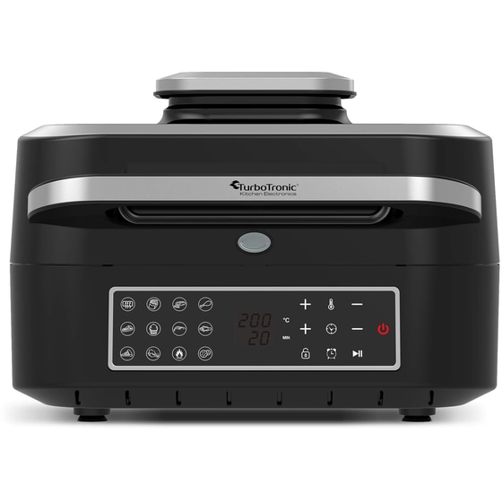 TURBOTRONIC TT-AG700 με Καπάκι 1800 W 6.5 L Μαύρο/Ασημί Φριτέζα Αέρος - Grill image 1