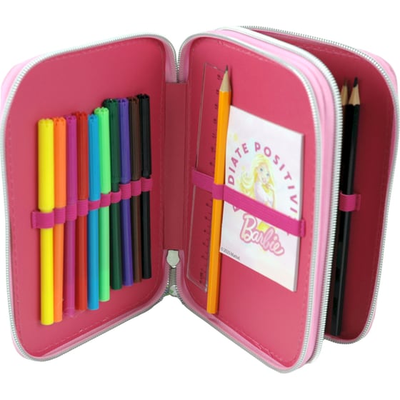 Κασετίνα Παραλληλόγραμμη Γεμάτη Barbie Paints Διπλή image 1