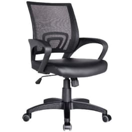 Καρέκλα Γραφείου Woodwell BF2101 από Τεχνητό Δέρμα - Μαύρη