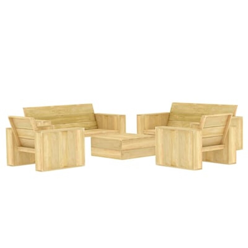 Vidaxl Σετ Σαλονιού Κήπου 5 Τεμαχίων Από Εμποτισμένο Ξύλο Πεύκου
