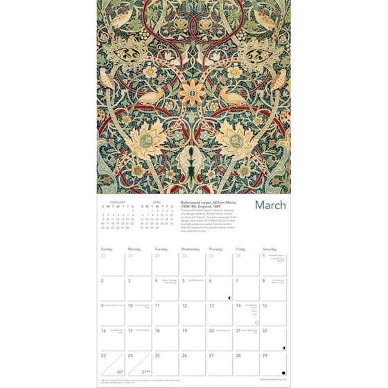 Ημερολόγιο Τοίχου V&A: William Morris Birds Mini Art Calendar 2025 image 1