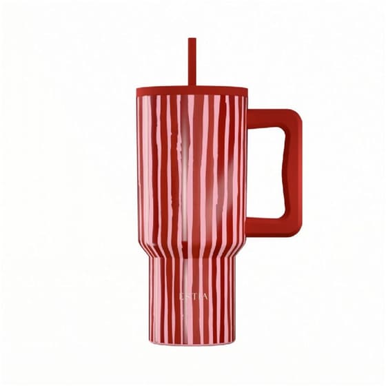 Κούπα Θερμός Με Λαβή & Καλαμάκι Estia Save The Aegean Tumbler Viva Stripe 900ml image 0