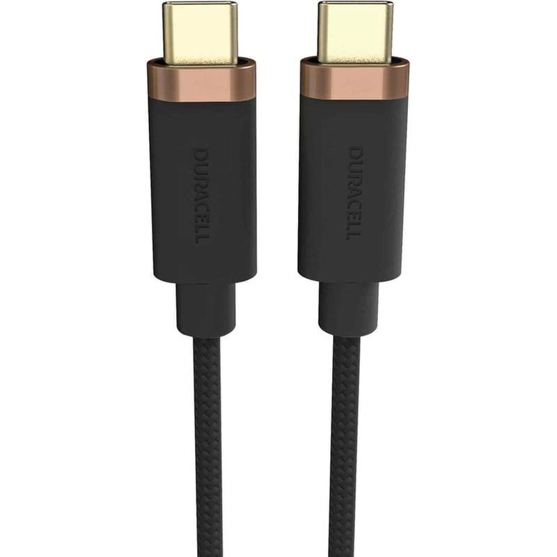 Καλώδιο Φόρτισης και Μεταφοράς Δεδομένων Duracell Toughened USB Cable USB-C σε USB-C 2m - Black