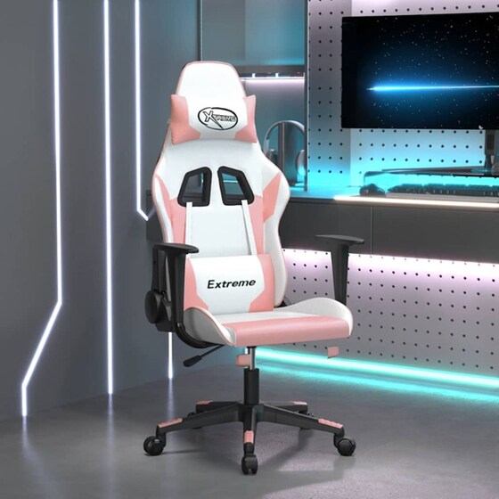 Καρέκλα Gaming VIDAXL 3143696 με Ρυθμιζόμενα Μπράτσα από Τεχνητό Δέρμα - Λευκό image 9