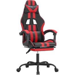 Καρέκλα Gaming VIDAXL 349532 με Υποπόδιο από Τεχνητό Δέρμα - Μαύρο