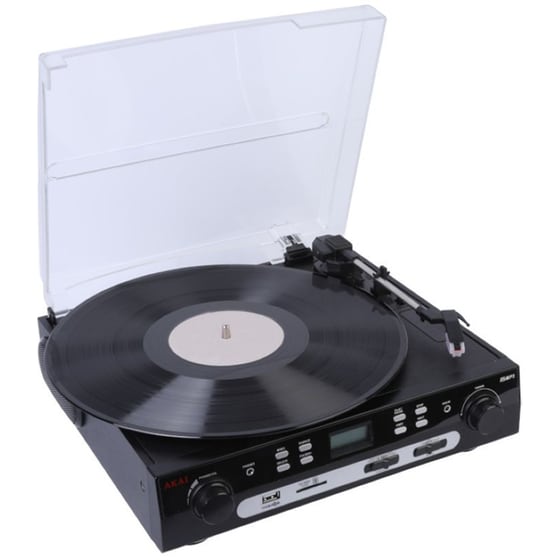 Πικάπ Akai ATT-15C με Ενσωματωμένα Ηχεία και Bluetooth/USB/Κάρτα SD/Ραδιόφωνο FM/AUX - Μαύρο image 2