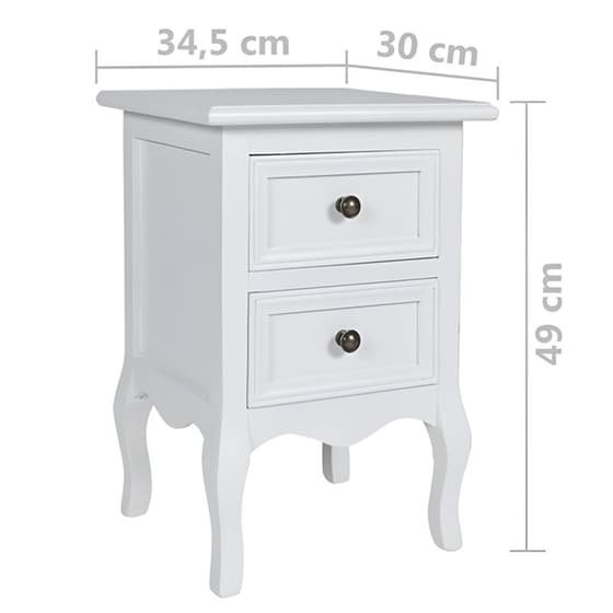 Κομοδίνο Vidaxl Από Mdf 4τμχ 34.5x30x49 cm - Λευκό image 3