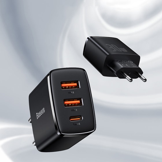 Φορτιστής Πρίζας Baseus CCXJ-E01 Usb-C/2xUsb 30W - Black image 8