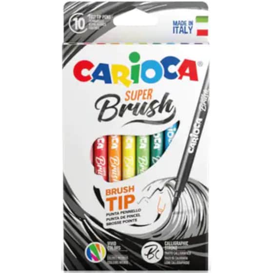 Μαρκαδόροι Carioca Super Brush 10 Τεμάχια image 0