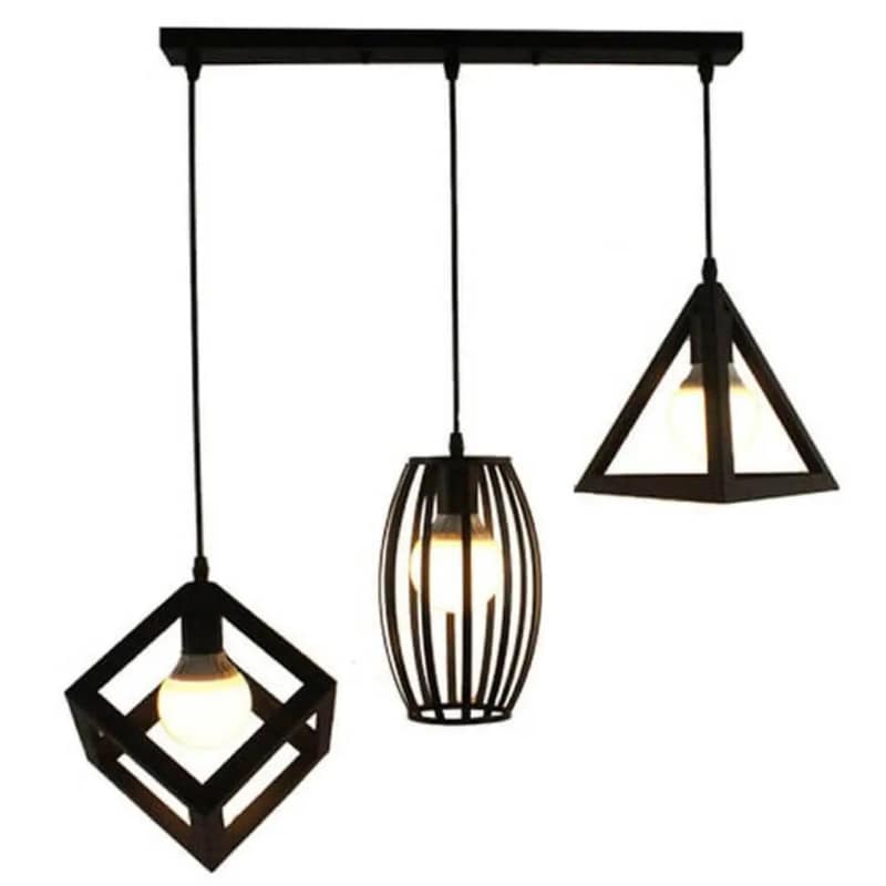 Φωτιστικό Οροφής Τρίφωτο Χατζηκοντίδης R60 Μεταλλικό - Μαύρο