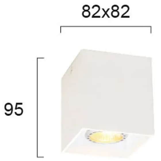 Σποτ Μονόφωτο Viokef Sq Dice 4144100 Μεταλλικό - Λευκό image 1