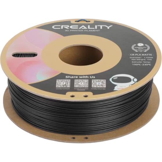 Creality CR-PLA 1.75mm Matte Black 3D Printer Filament image 1