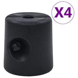 Βαρίδια Vidaxl για Κιόσκι Πολυαιθυλένιο 24x23.5x25cm 4 Τμχ  - Μαύρο