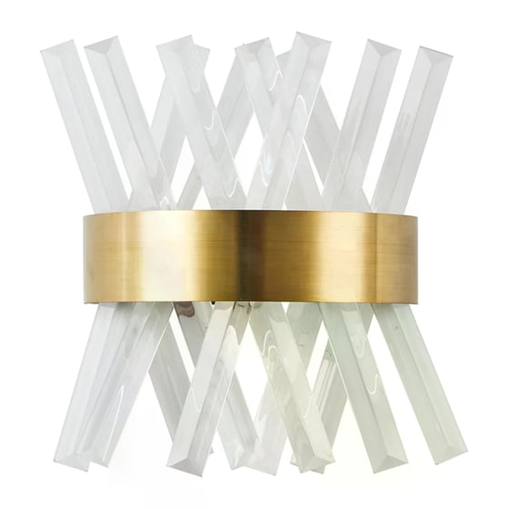 Απλίκα Τοίχου Led Homelighting Μεταλλική 23x12x30 cm - Χρυσή image 0