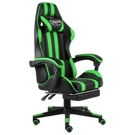 Καρέκλα Gaming VidaXL Racing με Υποπόδιο από Τεχνητό Δέρμα - Μαύρη/Πράσινη