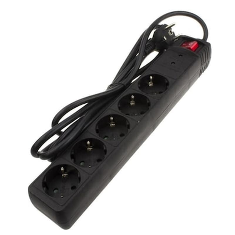 Πολύπριζο Ασφαλείας Powertech Pt-883 5 Θέσεων 3m - Μαύρο
