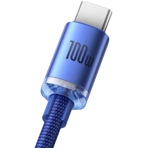 Καλώδιο δεδομένων Baseus Crystal Shine Series Usb to Usb-C 100W 1.2 m - Blue image 2