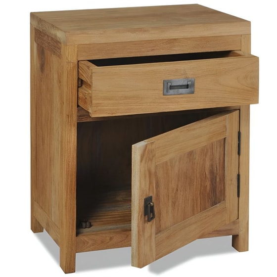 Κομοδίνο Vidaxl Από Μασίφ Ξύλο Teak 40x30x50 cm - Φυσικό image 1