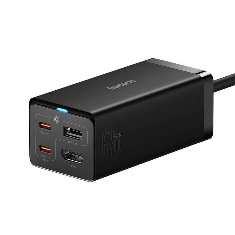 BASEUS Φορτιστής Πρίζας Baseus GaN5 Pro 2x USB-C/ 1x USB/ 1x HDMI 67W - Μαύρο