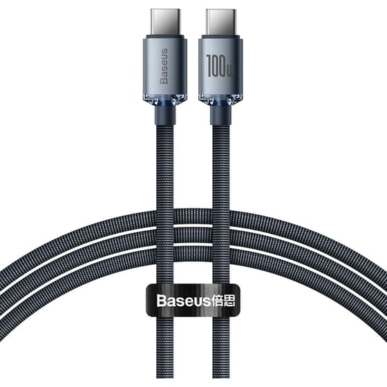 Καλώδιο δεδομένων Baseus Crystal Shine Series Usb-C to Usb-C 100W 1.2m - Black image 0