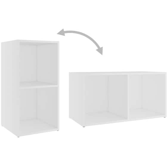 Έπιπλο Τηλεόρασης VidaXL από Μοριοσανίδα 2 Τμχ 72x35x36.5cm - Λευκό image 6