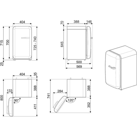 SMEG FAB5LPB6 34 Lt Pastel Blue Ψυγείο Mini Bar image 5