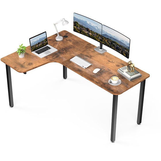 Γραφείο Gaming Eureka Ergonomic από Carbon Fiber ERK-CD-L01L-60VP 155.4x110x76.2cm - Καφέ image 0