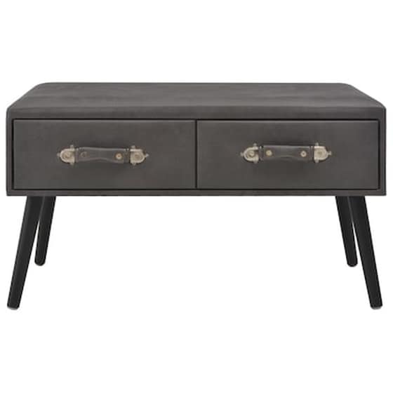 Τραπεζάκι Σαλονιού VidaXL από Συνθετικό Δέρμα 80x40x46cm - Γκρι image 4