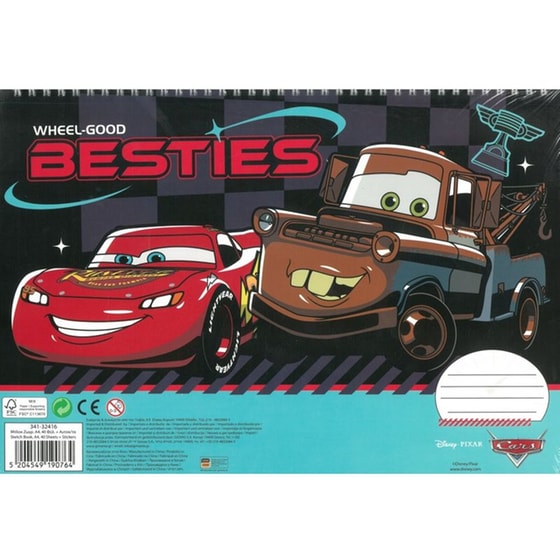 Μπλοκ Ζωγραφικής & Αυτοκόλλητα Gim 40Φ. Cars image 0