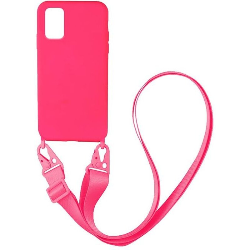 Θήκη Samsung Galaxy A02S - Sonique Carryhang Liquid Silicone Strap - Ροζ