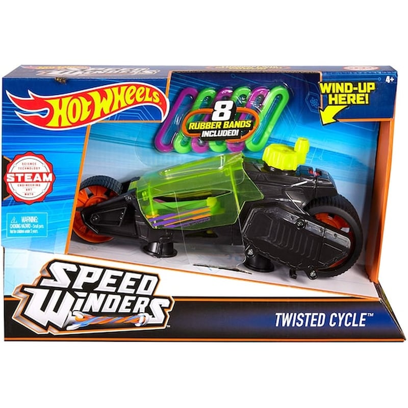 Mattel Hot Wheels Speed Winders Moto – Twisted Cycle – Yellow Black (dpb67)